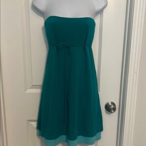 Chic Blue Strapless Sundress for Cocktail Events